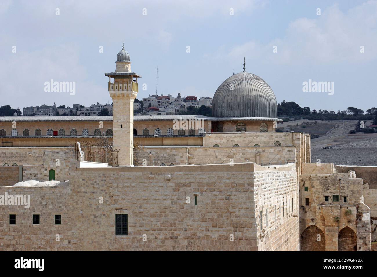 Moschea al-Aqsa, un luogo sacro musulmano situato sul Monte del Tempio a Gerusalemme, Israele Foto Stock