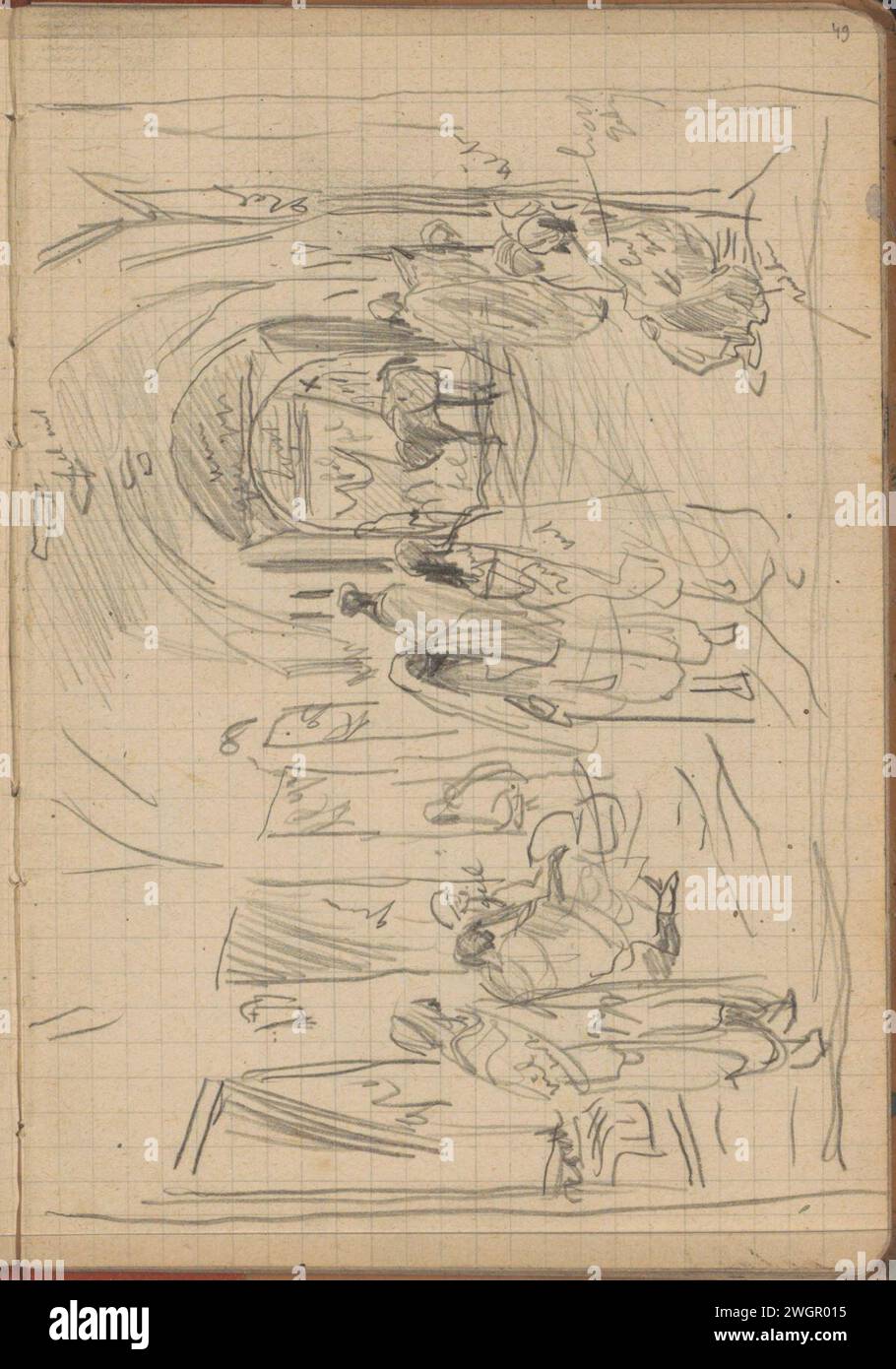 Figure in una strada coperta, 1909 pagina 49 da un bozzetto con 67 fogli. Via a matita di Tunisi (+ città(-paesaggio) con figure, personale) Foto Stock