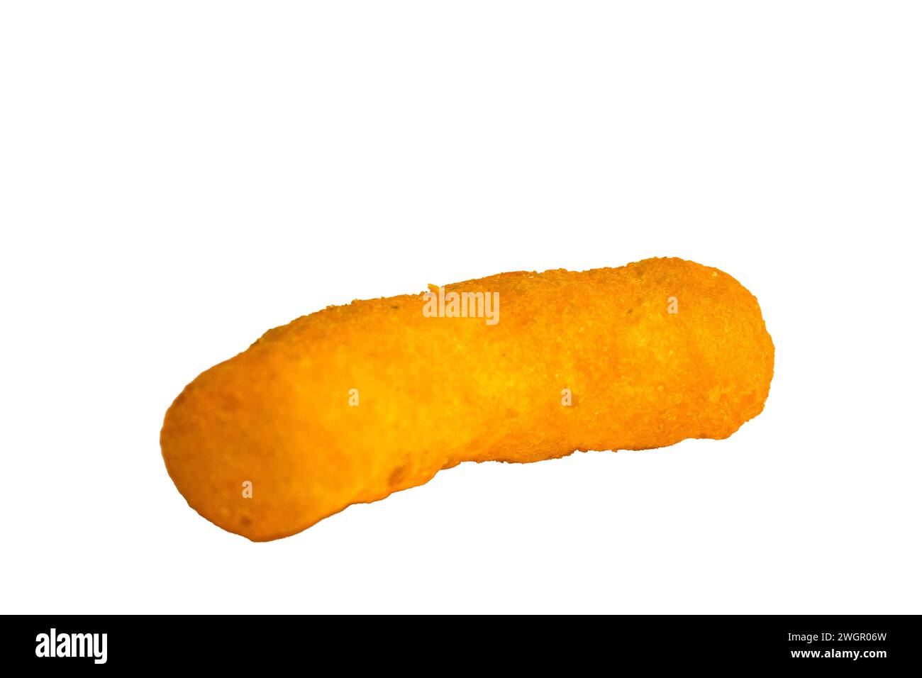 Spuntini di formaggio al forno isolati su sfondo bianco Foto Stock