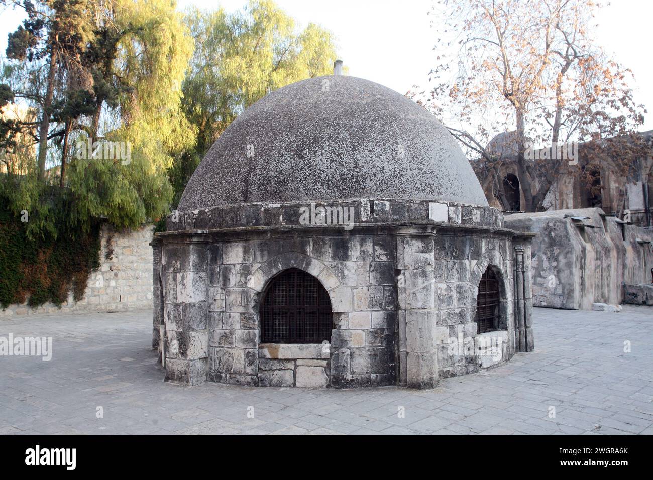 Cupola nel monastero etiope, chiesa del santo sepolcro a Gerusalemme, Israele Foto Stock