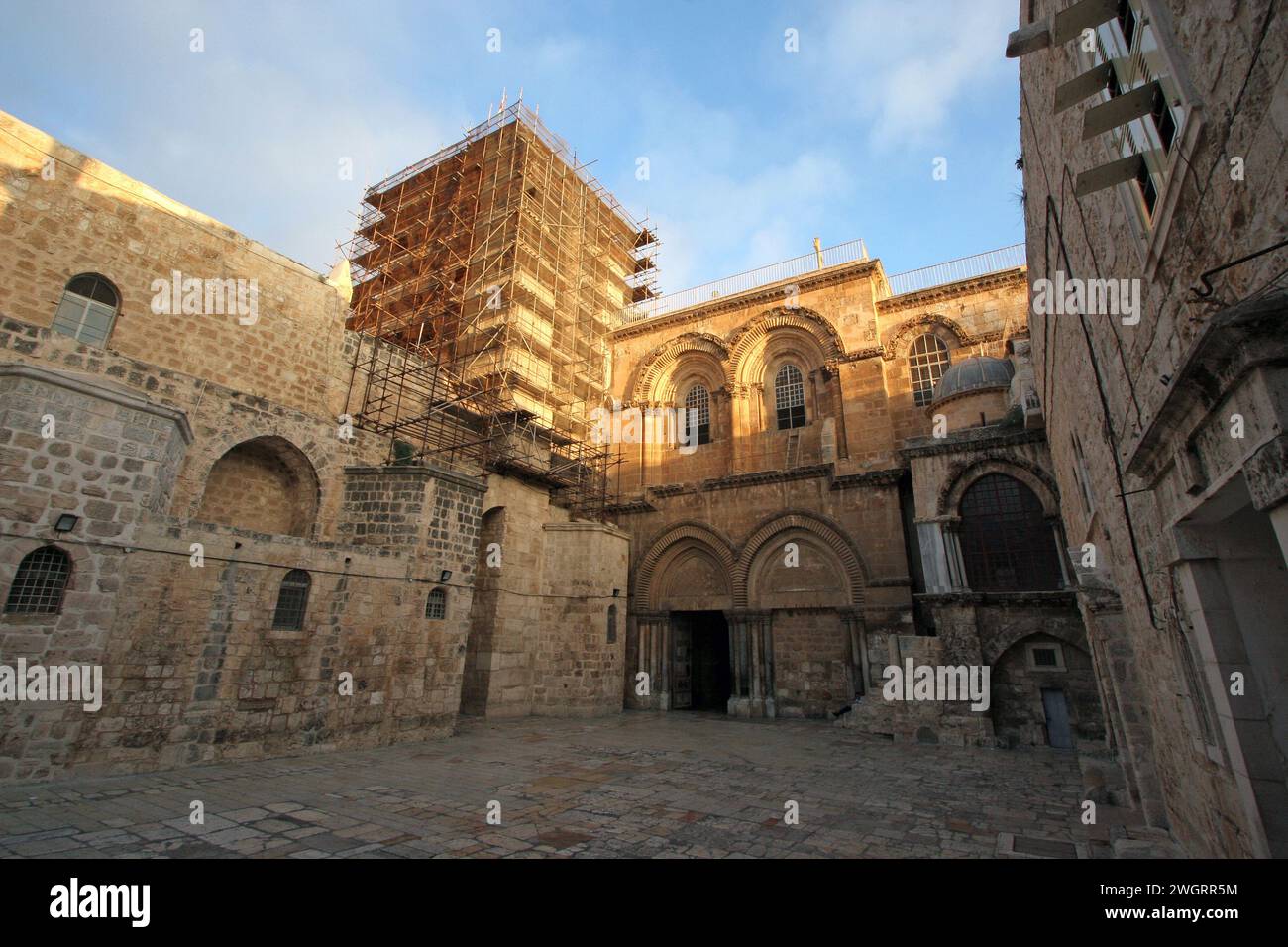 Chiesa del Santo Sepolcro a Gerusalemme, luogo della crocifissione e tomba di Gesù Cristo, Israele Foto Stock