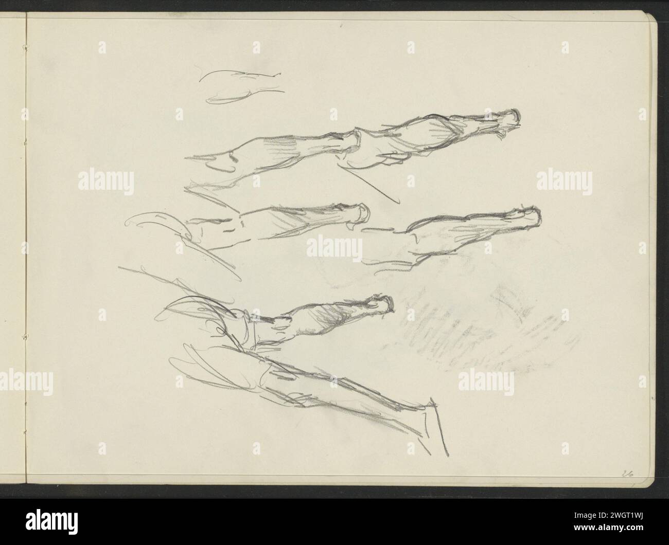 Foglio di studio con gambe, c. 1915 - 1934 pagina 26 Recto dal libro di schizzi XVI con 32 fogli. L'Aia j: Carta. gambe a matita Foto Stock