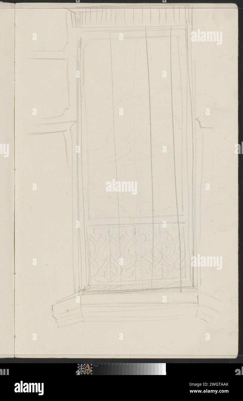 Finestra o porta, c. 1897 - c. 1898 pagina 26 Recto da un bozzetto con 29 fogli. carta. architettura a matita Foto Stock