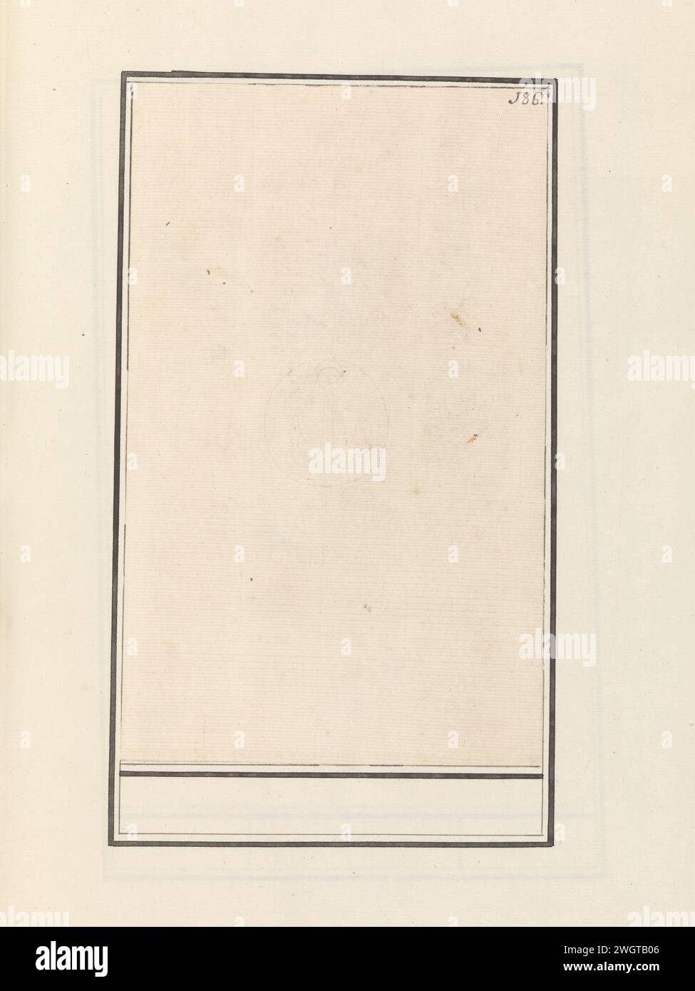 Foglie vuote, anonime, 1809 - 1814 disegni di foglie vuote, incollate all'interno del telaio. Numerato in alto a destra: 186. Parte del secondo album con disegni di fiori e piante. Nono di dodici album con disegni di animali, uccelli e piante conosciuti intorno al 1600, commissionati dall'imperatore Rodolfo II Con spiegazione in olandese, latino e francese. Carta dei Paesi Bassi meridionali. pennello/penna per acquerello (vernice) Foto Stock