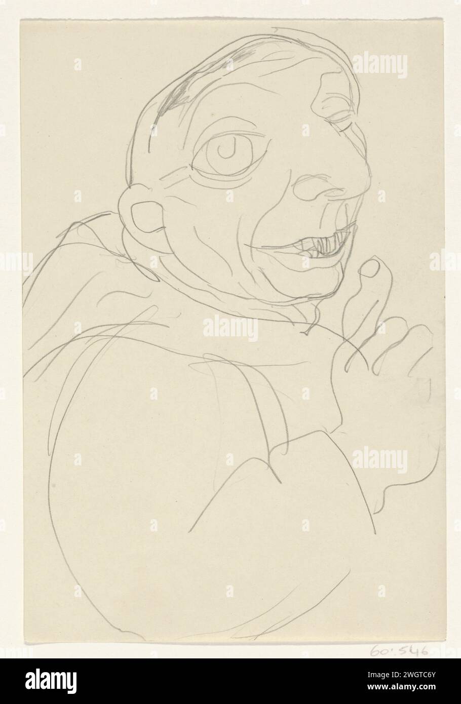 Caricatura di Leo Set, Leo Set, carta da disegno 1891 - 1941. ritratto a matita, autoritratto dell'artista. persone storiche Foto Stock