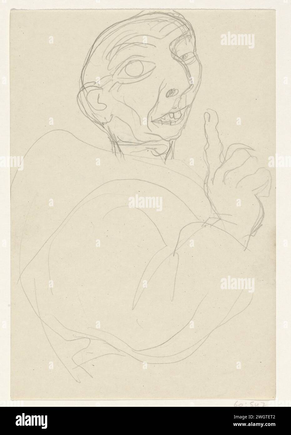 Caricatura di Leo Set, Leo Set, carta da disegno 1891 - 1941. ritratto a matita, autoritratto dell'artista. persone storiche Foto Stock