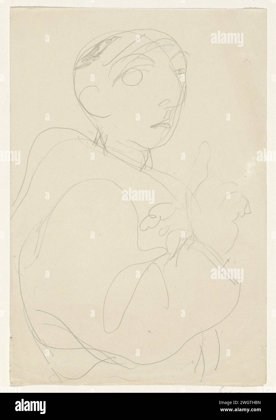 Caricatura di Leo Set, Leo Set, carta da disegno 1911 - 1941. ritratto a matita, autoritratto dell'artista. persone storiche. letto malato Foto Stock