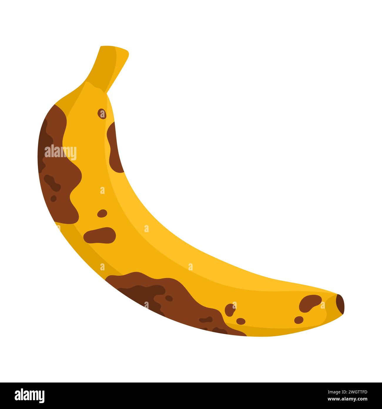 Vecchio frutto di banana marcio. Cibo cattivo malsano dalla cucina, muffa scaduta frutta tropicale cartone animato vettore illustrazione Illustrazione Vettoriale