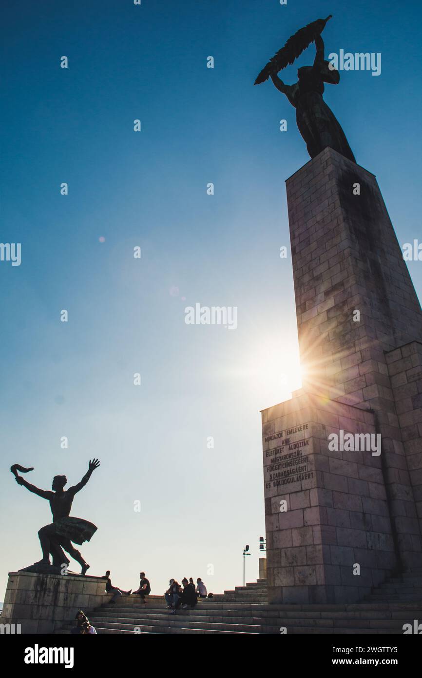 Statua della libertà, Statua della libertà, Collina di Gellért, Budapest Foto Stock