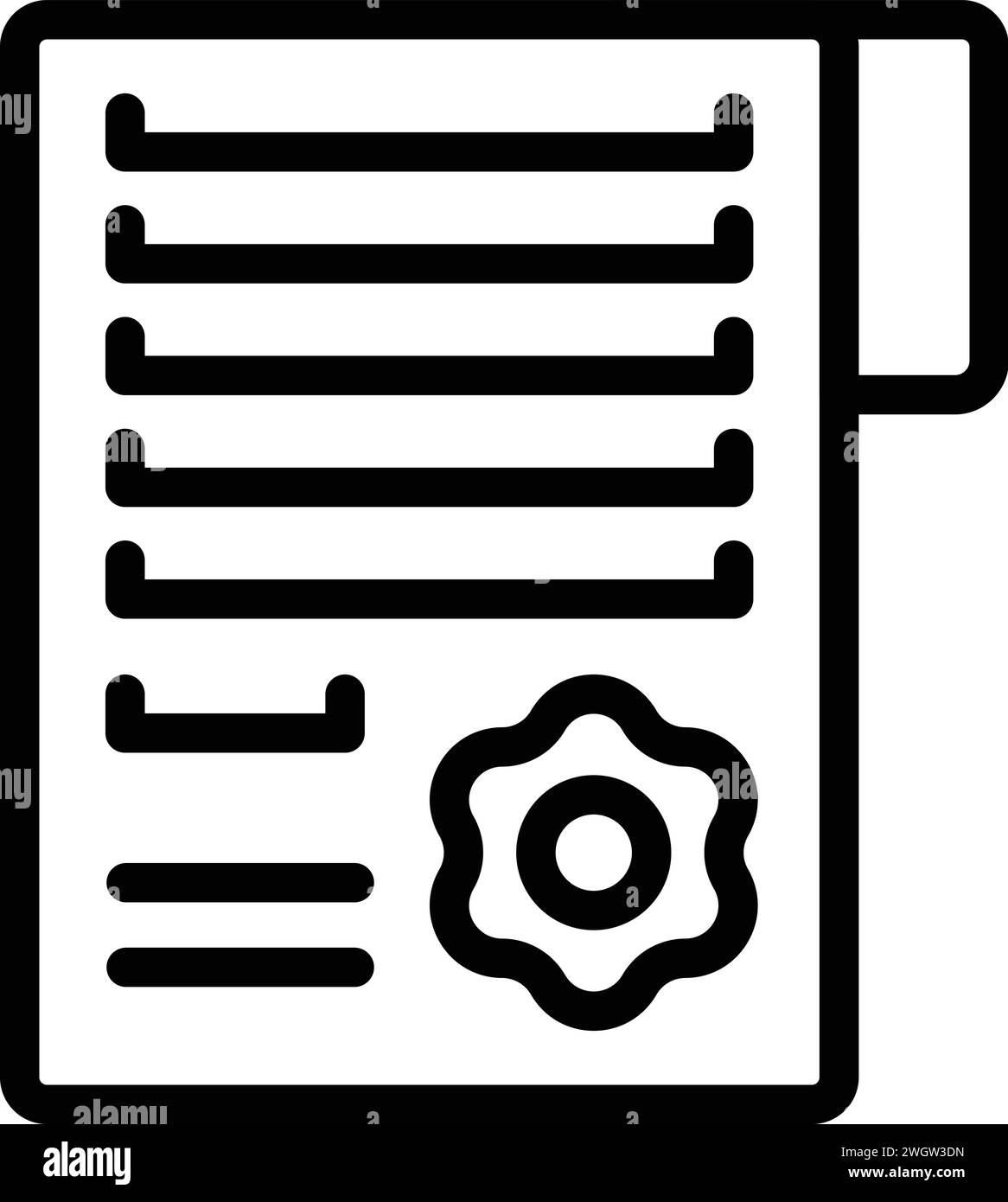 Vettore contorno icona carta documento ingranaggio. Riconoscimento Voicemail. Registrazione dell'assistente Illustrazione Vettoriale Vettore contorno icona carta documento ingranaggio. Riconoscimento Voicemail. Registrazione dell'assistente Illustrazione Vettoriale