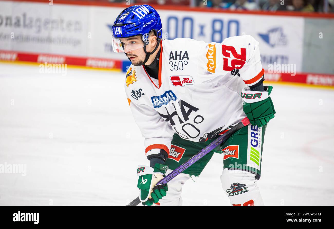 Schwenninger Wild Wings - Augsburger Panther, Helios Arena, Penny DEL, #52 Otso Rantakari, difensore Augsburger Panther. Foto Stock