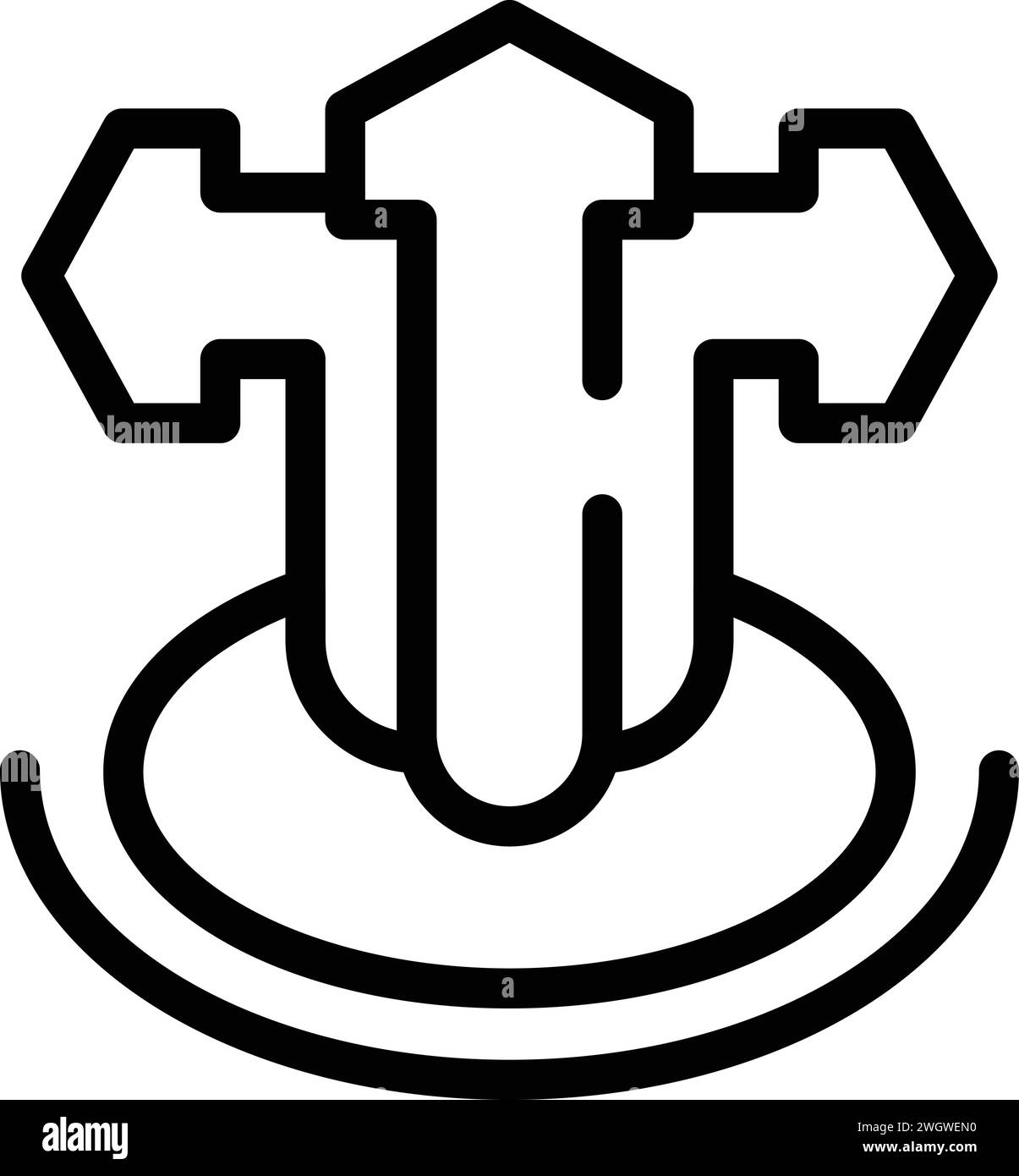 Vettore contorno icona onestà del codice di scelta. Nucleo di missione sociale. Codice Economy Illustrazione Vettoriale