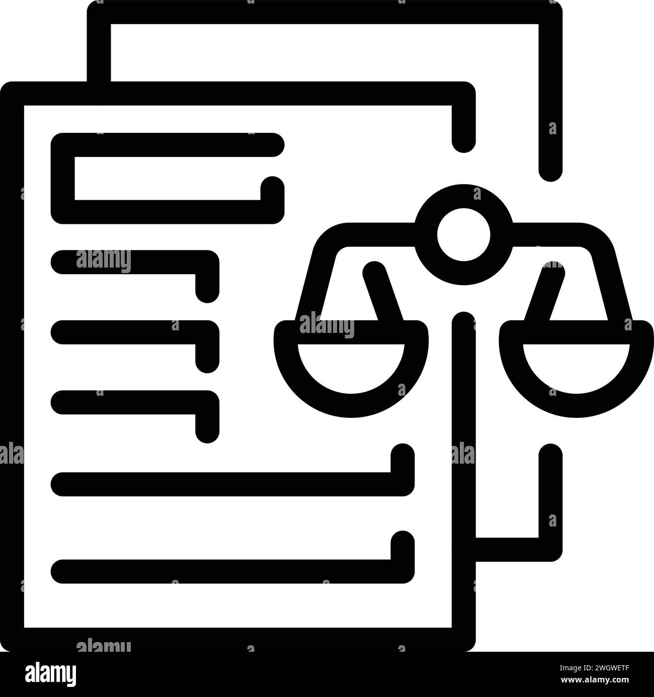 Bilanciare il vettore dell'icona principale di attendibilità. Giustizia politica. Codice di scelta etico Illustrazione Vettoriale