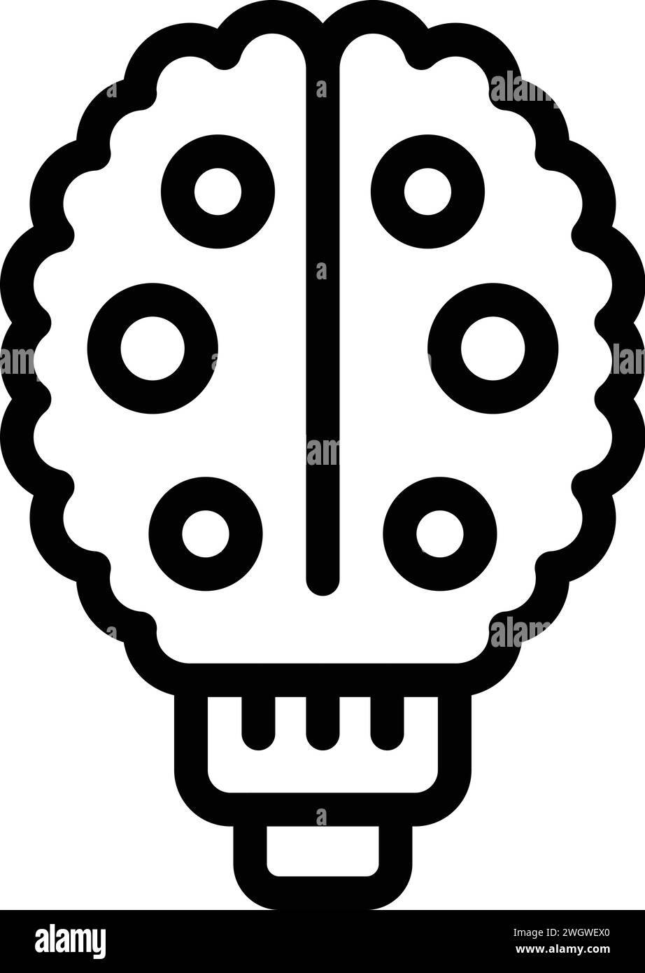 Icona di brainstorming - vettore di contorno. Codice scelta. Impatto sulla fiducia di base Illustrazione Vettoriale