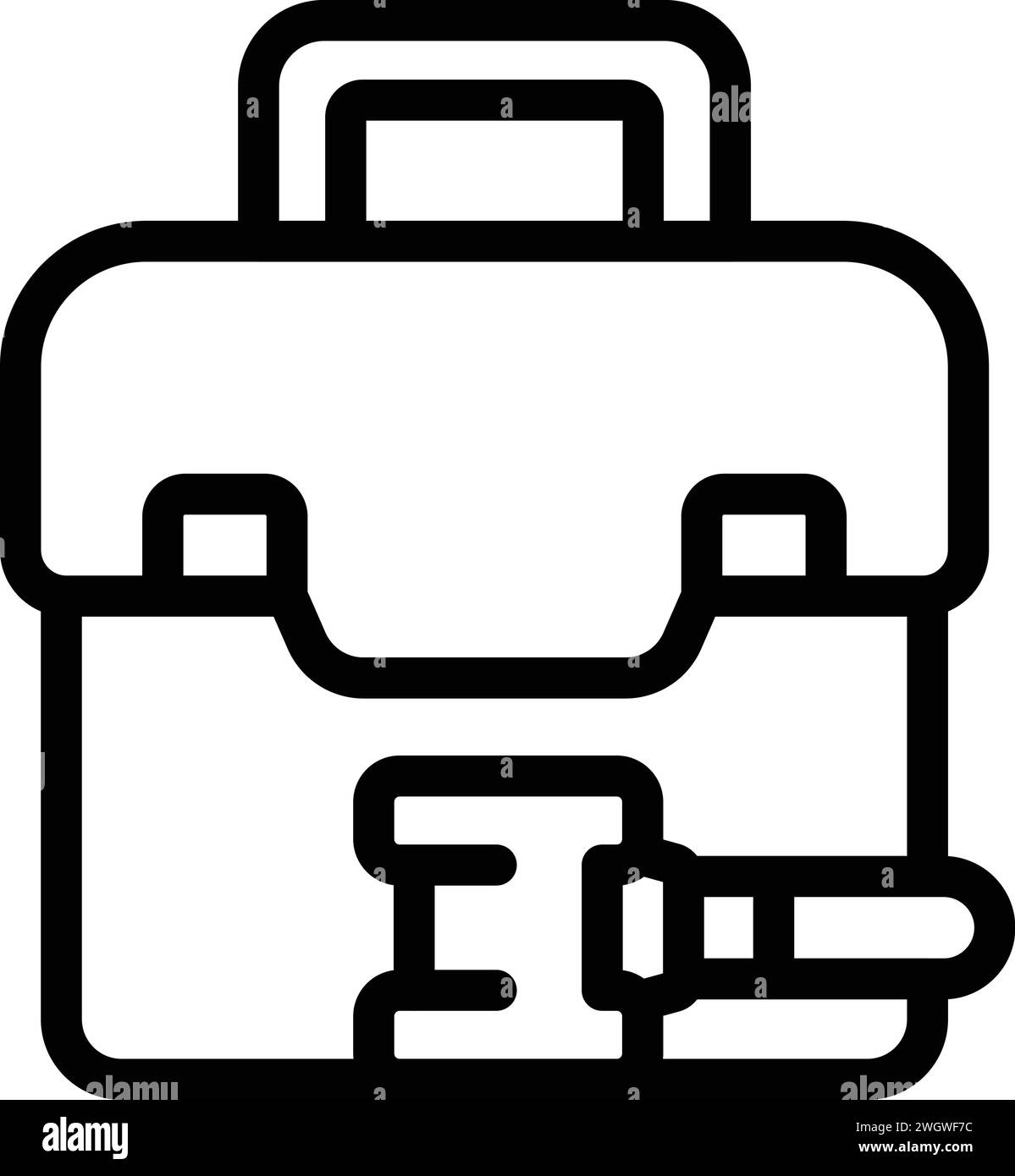 Vettore contorno icona aziendale borsa. Legge missione sociale. Scelta del codice Illustrazione Vettoriale