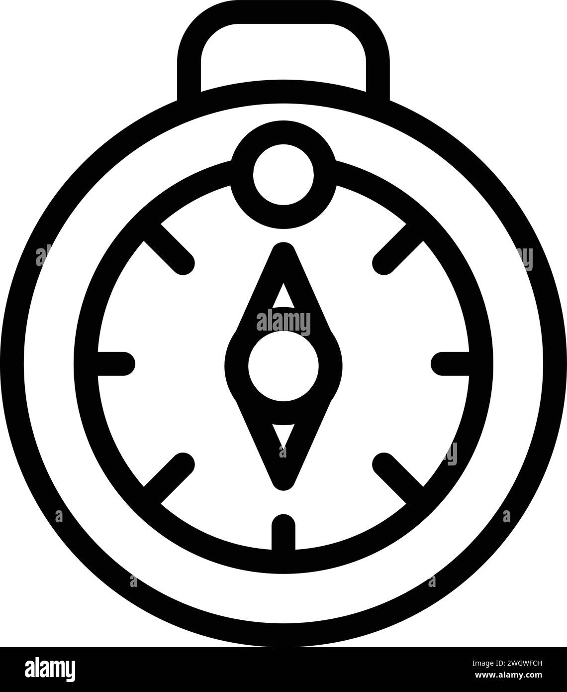 L'icona dell'etica della bussola aziendale delinea il vettore. Scelta del codice. Normative sulle mani Illustrazione Vettoriale