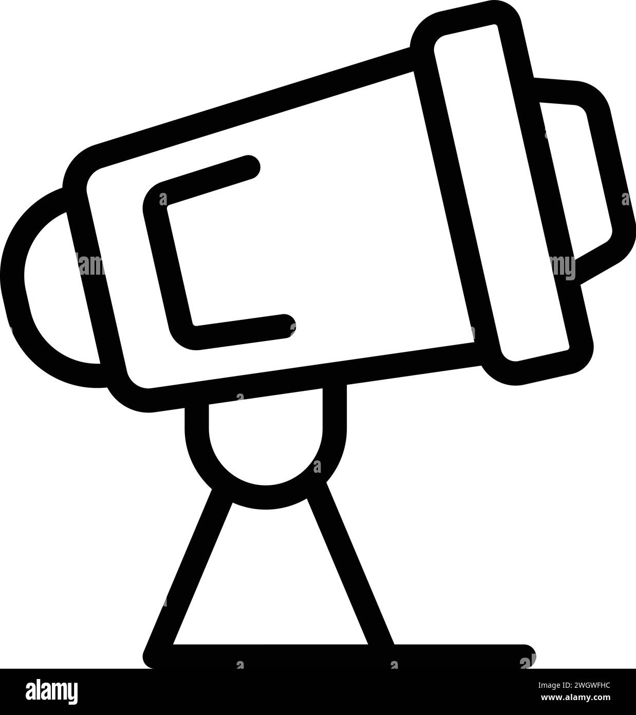 Immagine del vettore dell'icona del telescopio aziendale. Codice Economy. Impatto sulle leggi web Illustrazione Vettoriale