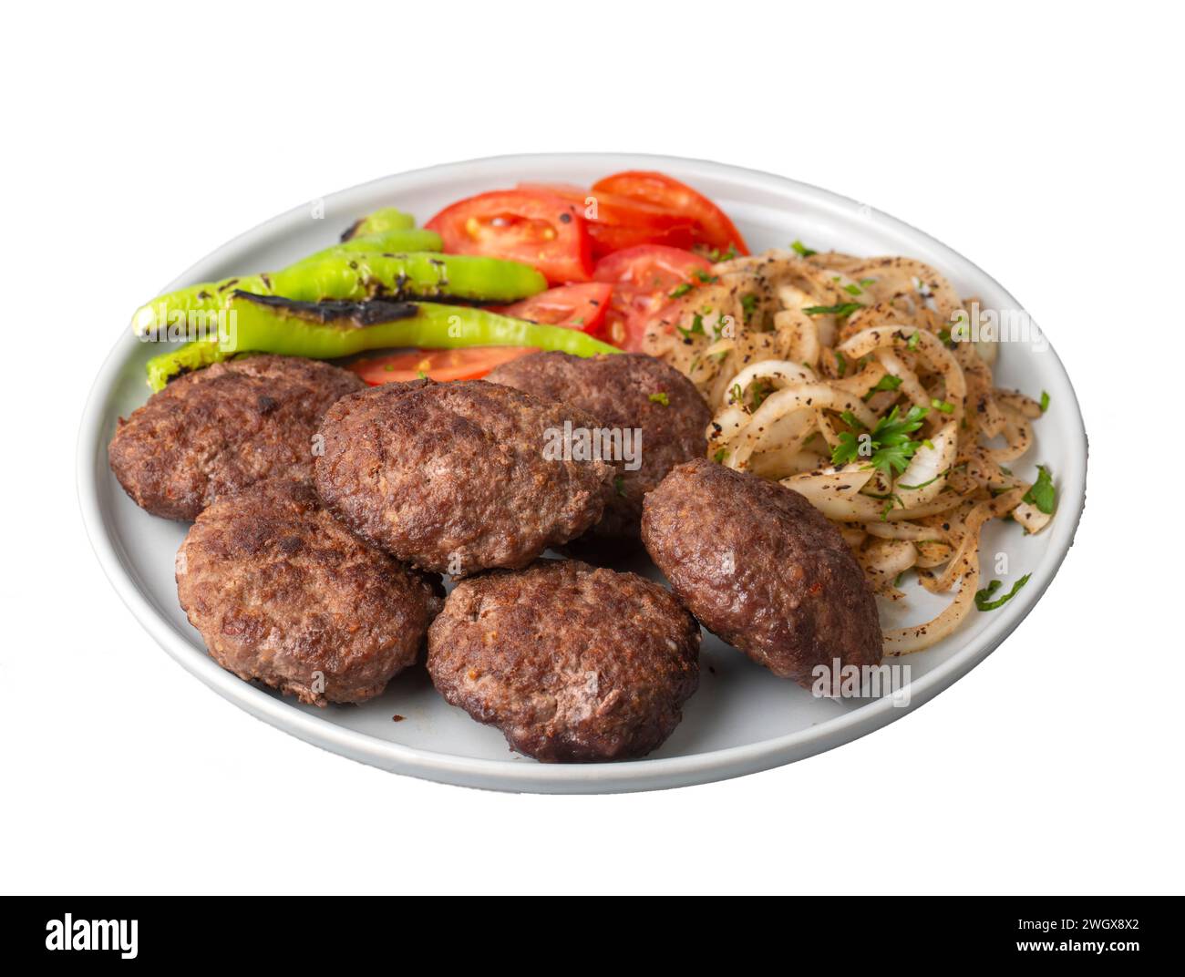 Cibo tradizionale turco; polpette turche, nome turco; Akcaabat kofte o kuru kofte) Foto Stock