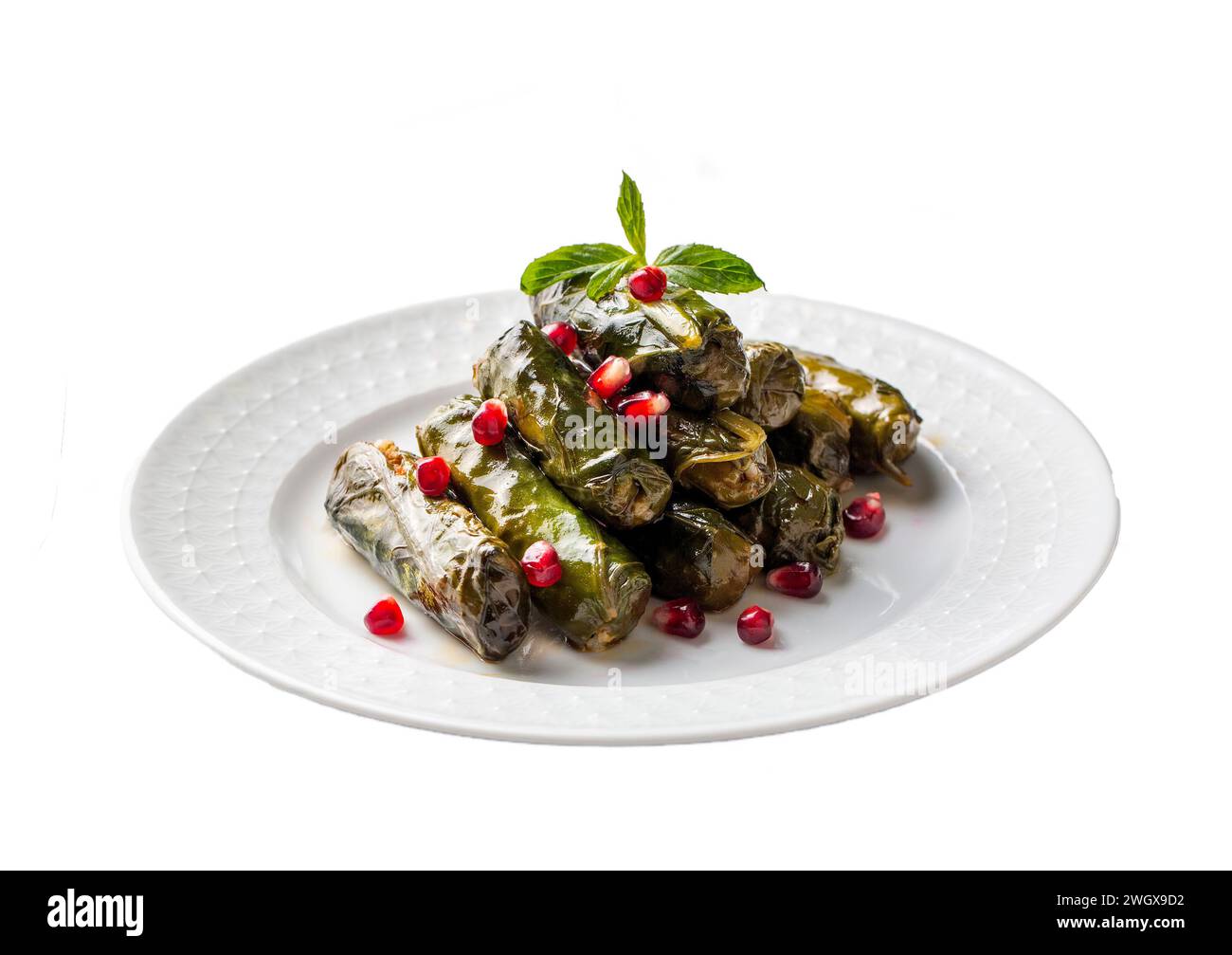 Pazi sarma. Piatto tradizionale turco a base di foglie di bietola ripiene di riso e spezie, sarmale, dolmades, dolmadaki, dolmadakia Foto Stock