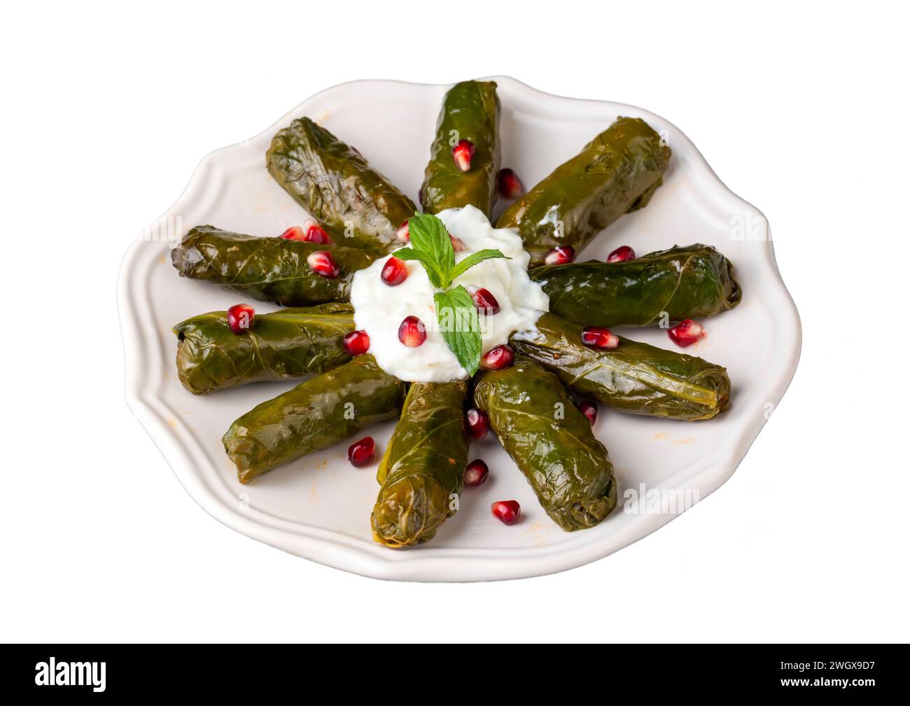 Pazi sarma. Piatto tradizionale turco a base di foglie di bietola ripiene di riso e spezie, sarmale, dolmades, dolmadaki, dolmadakia Foto Stock