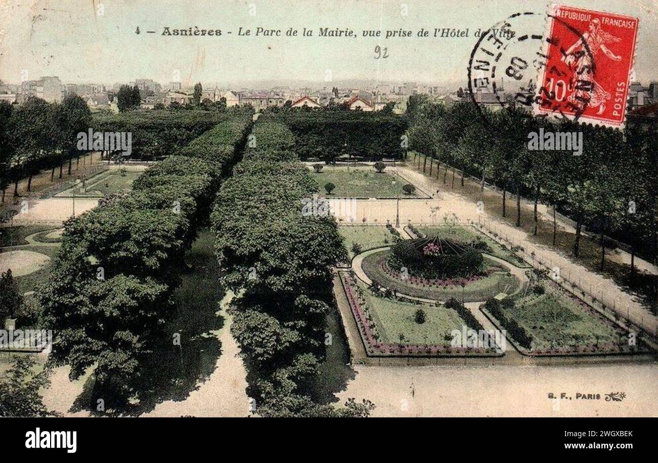 Asnières-sur-Seine.Parc de la Mairie. Foto Stock