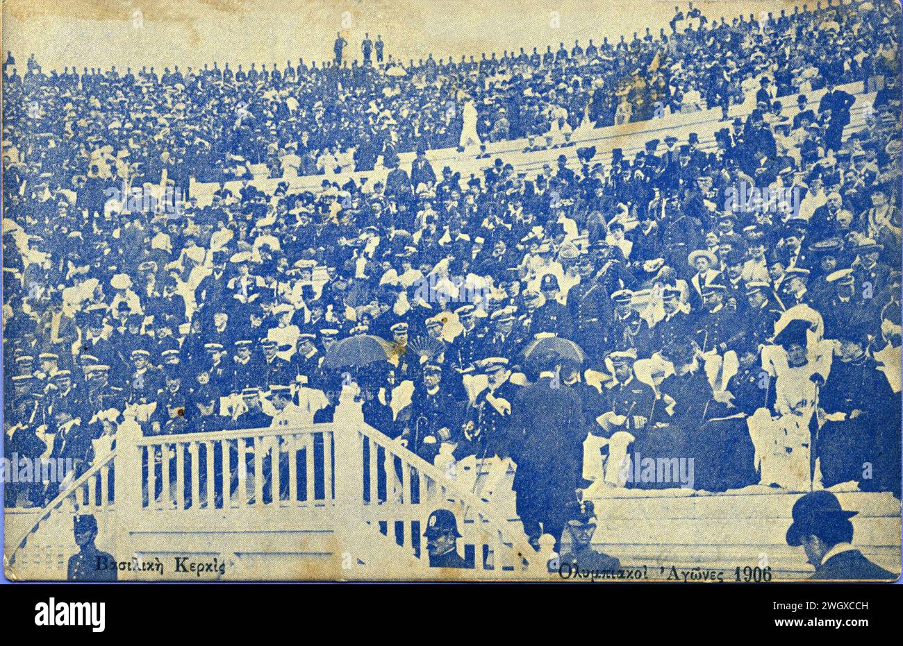 Tribuna reale delle Olimpiadi di Aspiotis 1906. Foto Stock