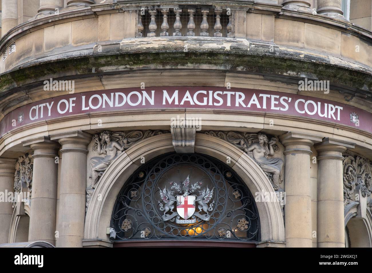 Londra, Regno Unito - 28 luglio 2023; firma per City of London Magistrates Court on Building Foto Stock