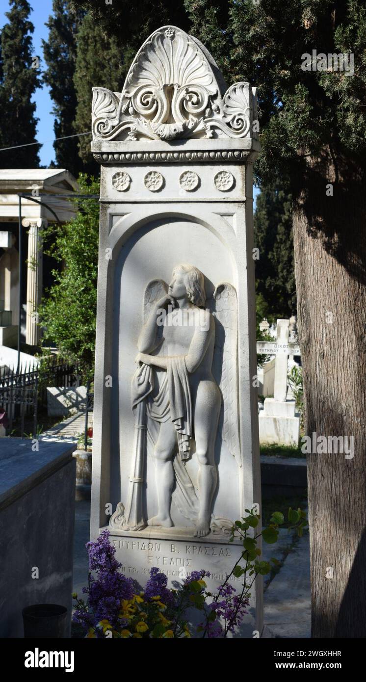 Primo cimitero di Atene thanatos 2 spyridon krassas Foto Stock