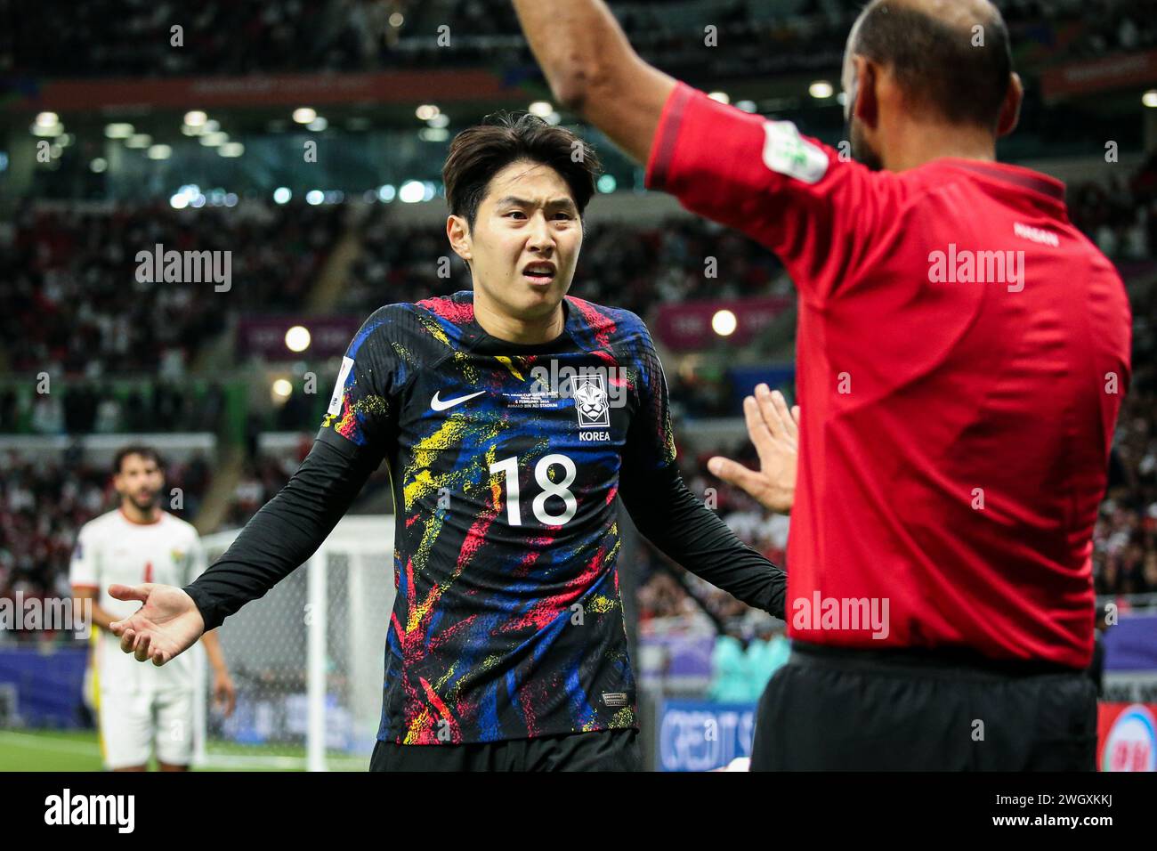 Doha, Qatar, 6 febbraio 2024, Coppa d'Asia AFC Qatar 2023 semifinale: Giordania 2-1 Corea del Sud Foto Stock