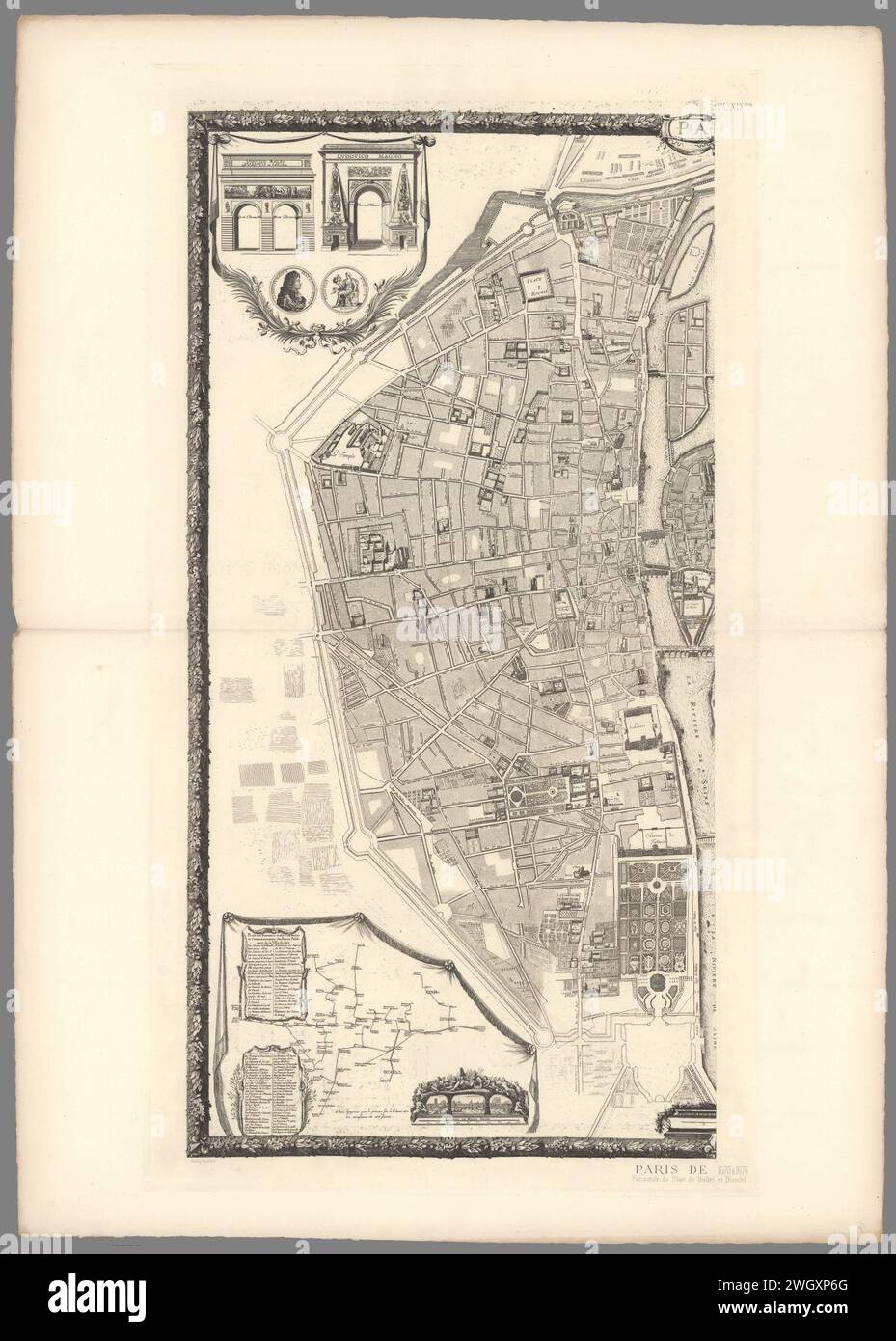 Atlas des anciens Plans de Paris - 068. Parigi de 1670 à 1676 - David Rumsey. Foto Stock