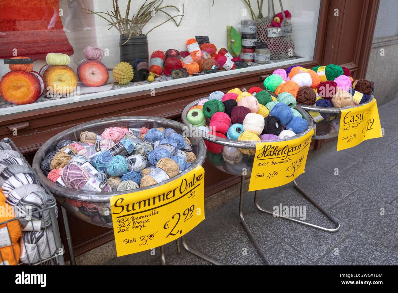 Filati di lana e crochet Foto Stock