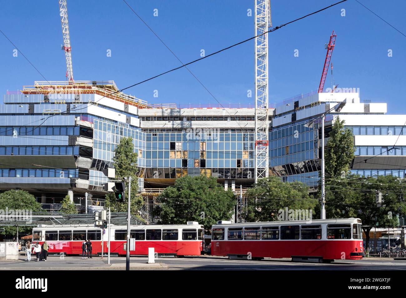 Cantiere, ricostruzione Franz Josefsbahnhof, Vienna, Austria Foto Stock