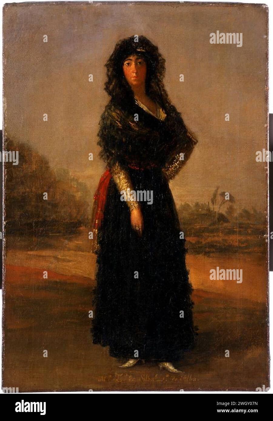 Attribuito a Francisco de Goya - la Duchessa di Alba, Sketch - LA2195 - società ispanica d'America. Foto Stock