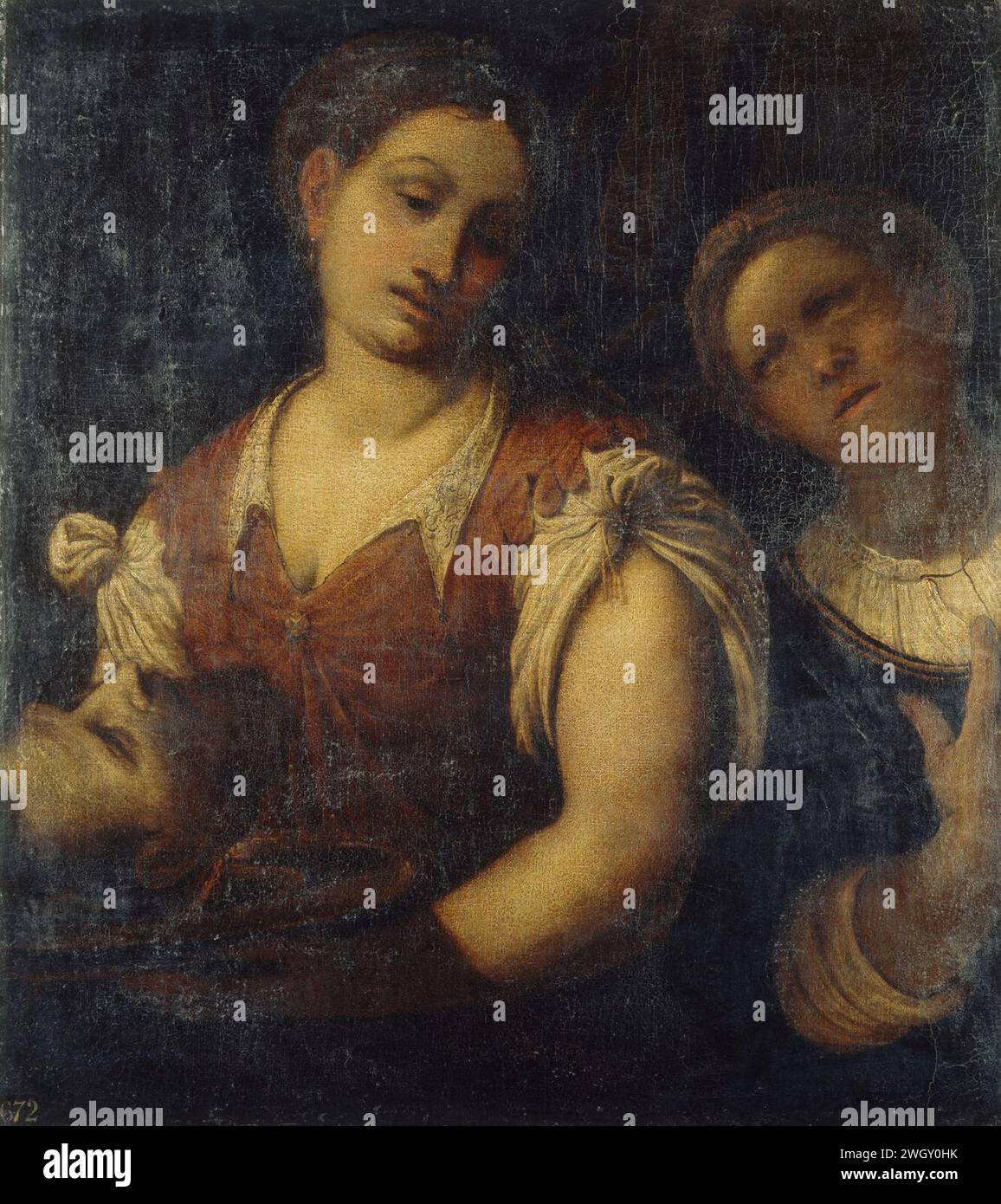 Attribuito a Girolamo Romanino (Brescia c. 1485-1559) - Salomè con la testa di San Giovanni Battista Foto Stock