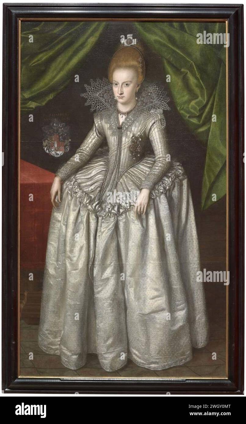 Attribuita a Jacob van Doort (m. 1629) - Principessa Elisabetta di Brunswick-Wolfenbuttel (1593-1650), poi duchessa di Sassonia-Altenberg Foto Stock