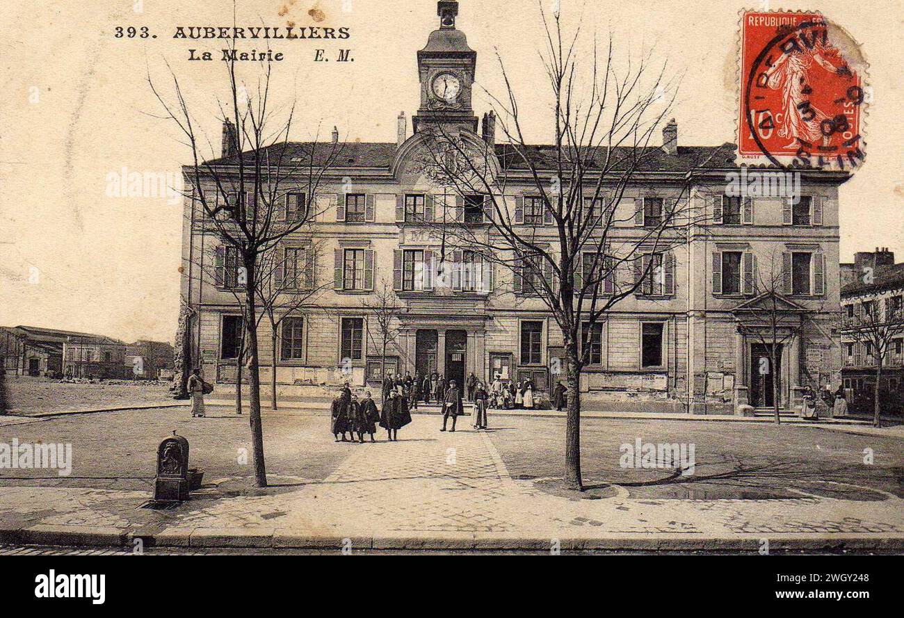Aubervilliers.Mairie.1908. Foto Stock