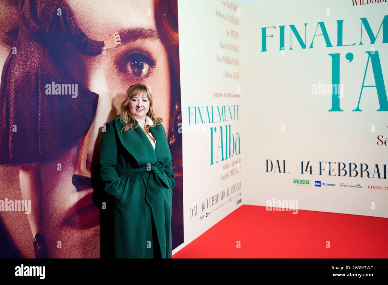 ROMA, ITALIA, 05 FEBBRAIO 2024, i membri del cast di "finale l'Alba" partecipano alla prima al Cinema Barberini (crediti fotografici: Giovanna Onofri) Foto Stock