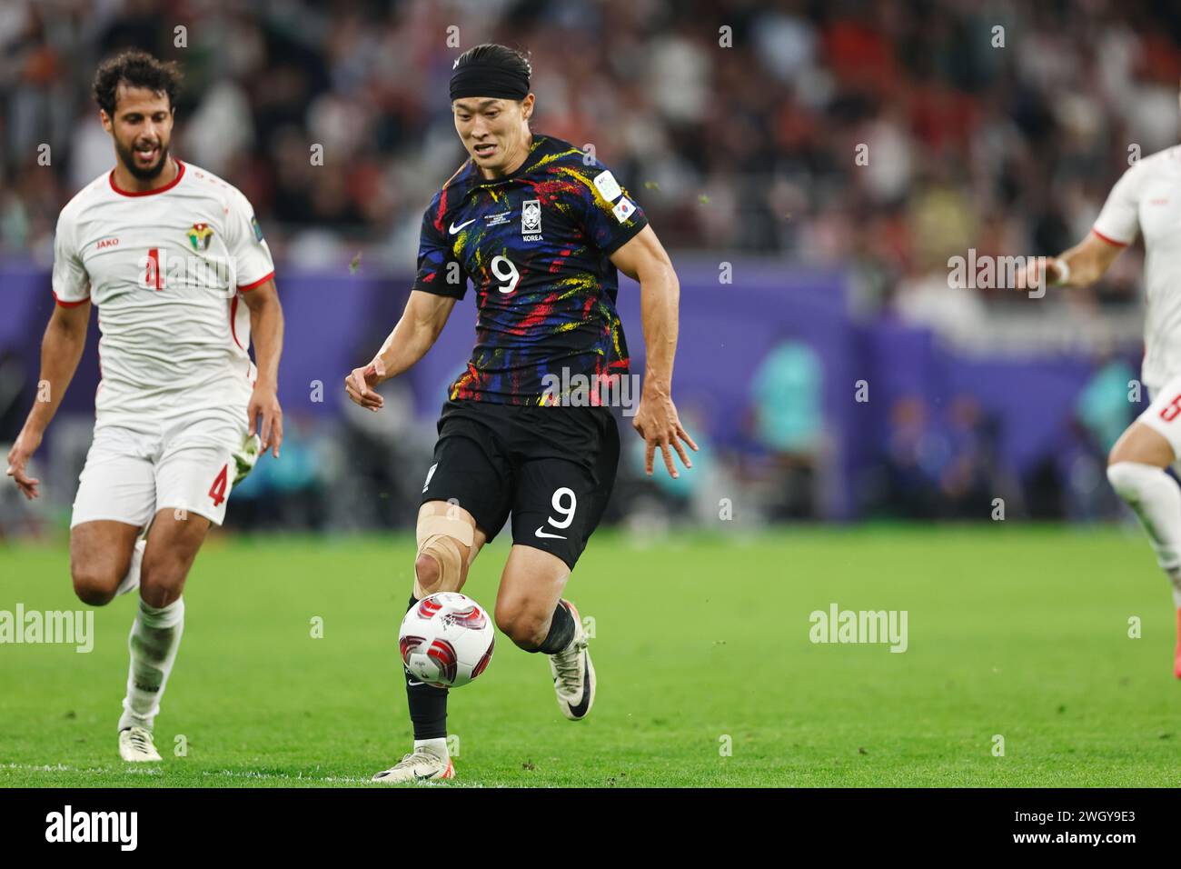 Al Rayyan, Qatar. 6 febbraio 2024. Cho GUE-sung (KOR) calcio: "AFC Asian Cup Qatar 2023" partita di semifinale tra Jordan 2-0 Corea allo stadio Ahmad Bin Ali di al Rayyan, Qatar. Crediti: Mutsu Kawamori/AFLO/Alamy Live News Foto Stock