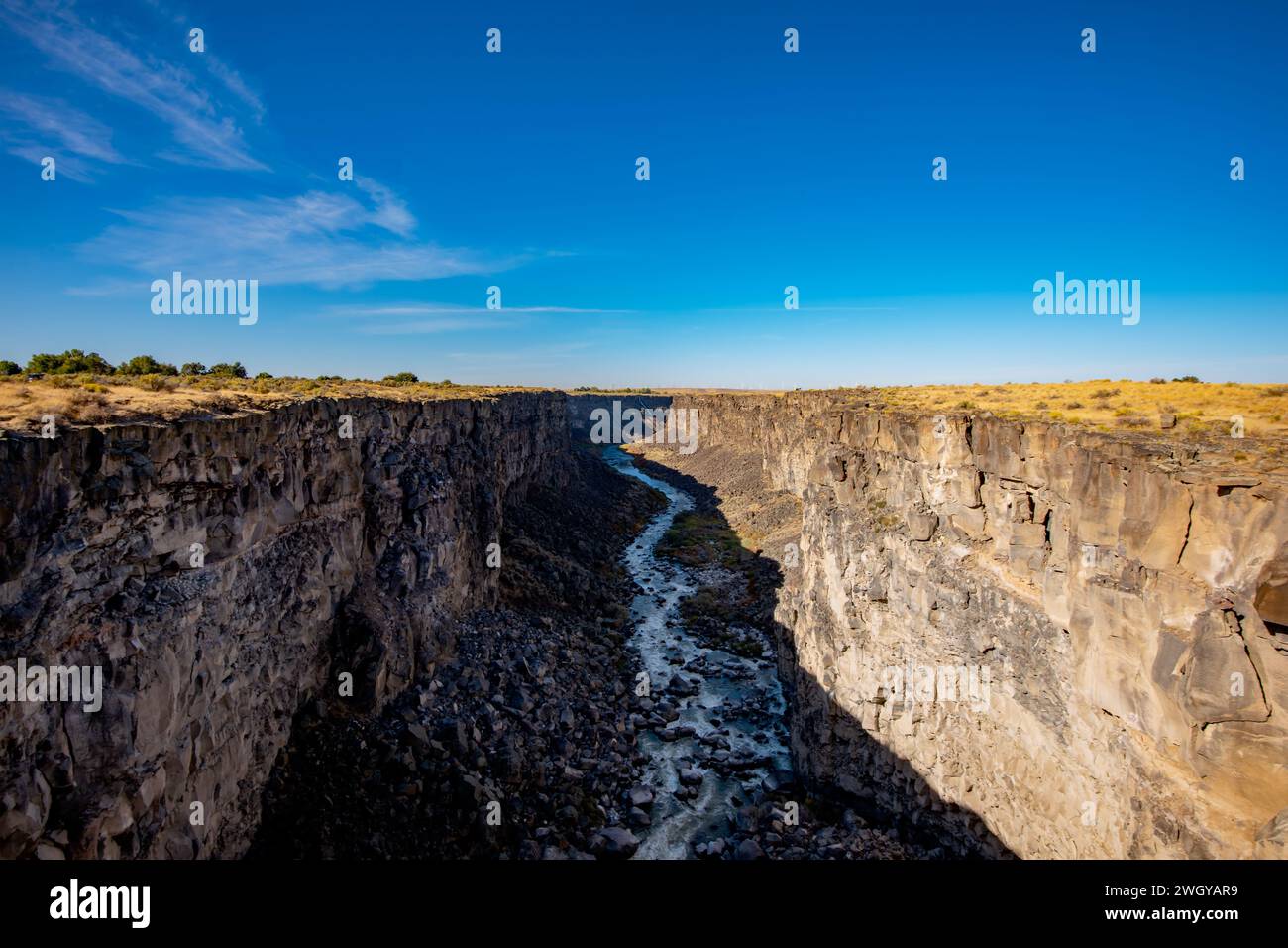 Malad Gorge, Idaho, è profonda 250 metri e lunga 2 miglia e mezzo. Foto Stock