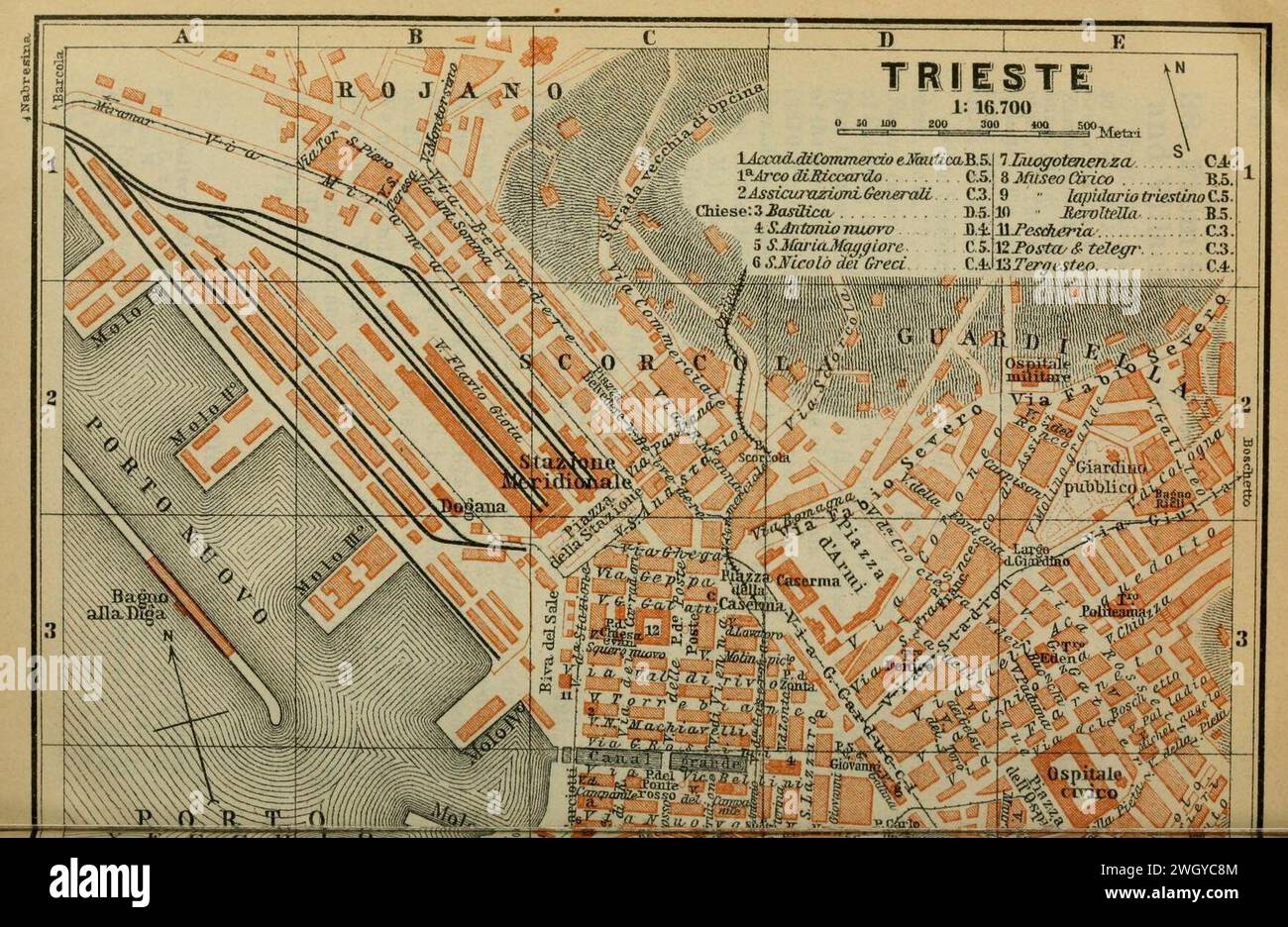 Austria-Ungheria - con escursioni a Cetinje, Belgrado e Bucarest - Manuale per i viaggiatori (1911) (Trieste). Foto Stock