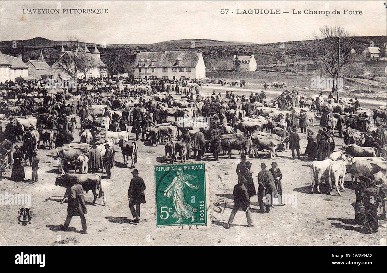 Aveyron Pittoresque 57 - Laguiole - Champ de Foire. Foto Stock