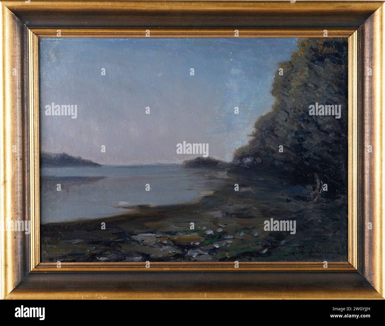 Axel Fahlcrantz, Skymning, oljemålning. Foto Stock