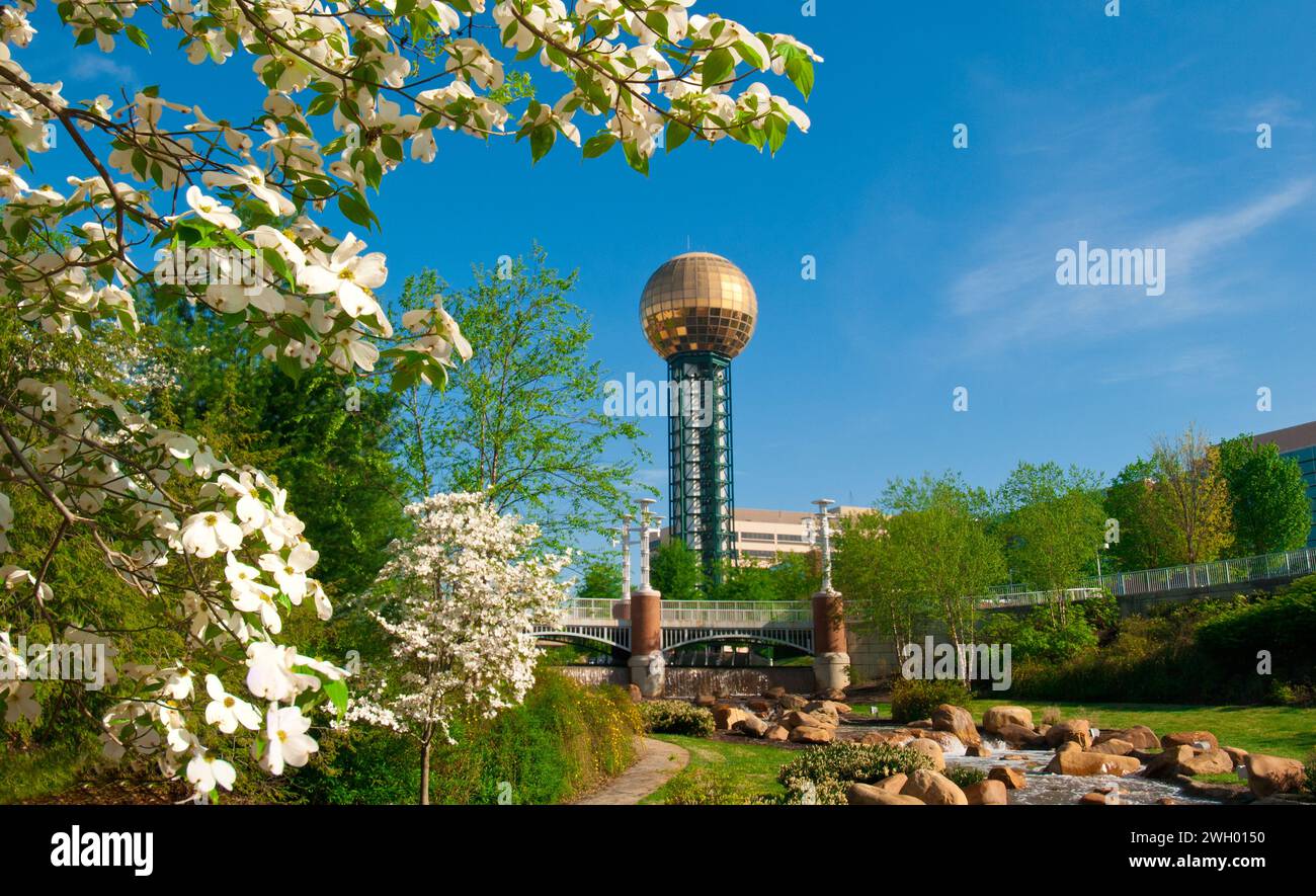 Sunsphere nel World's Fair Park, Knoxville, Tennessee Foto Stock