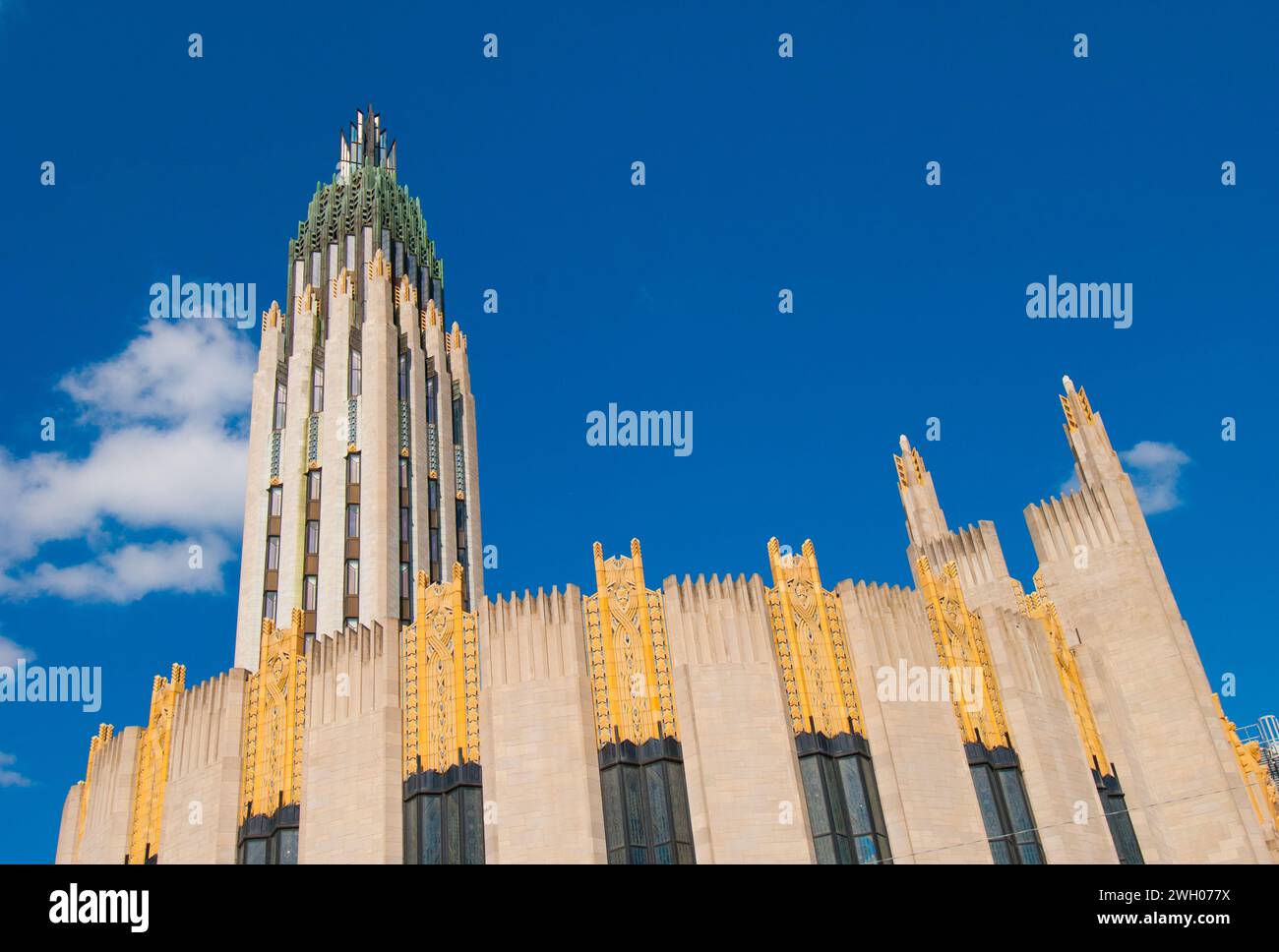 La Boston Avenue Methodist Church, costruita nel 1929 in stile Art Deco, è un punto di riferimento nazionale ed è elencata nel National Register of Historic Places - Tulsa, Oklahoma Foto Stock