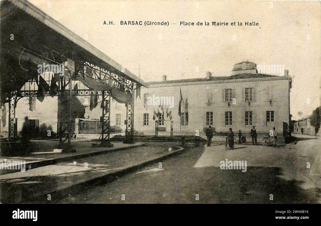 Barsac - Place de la Mairie. Foto Stock