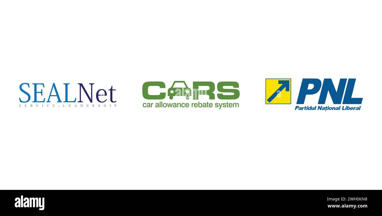 SEALNet, US Car Allowance Rebate System, PNL. Emblema editoriale del marchio. Illustrazione Vettoriale