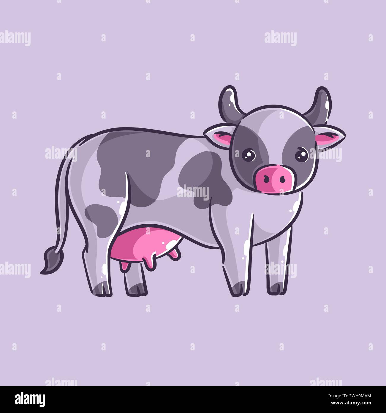 Mucca da latte disegnata a mano - mucca da latte disegnata a mano Illustrazione Vettoriale