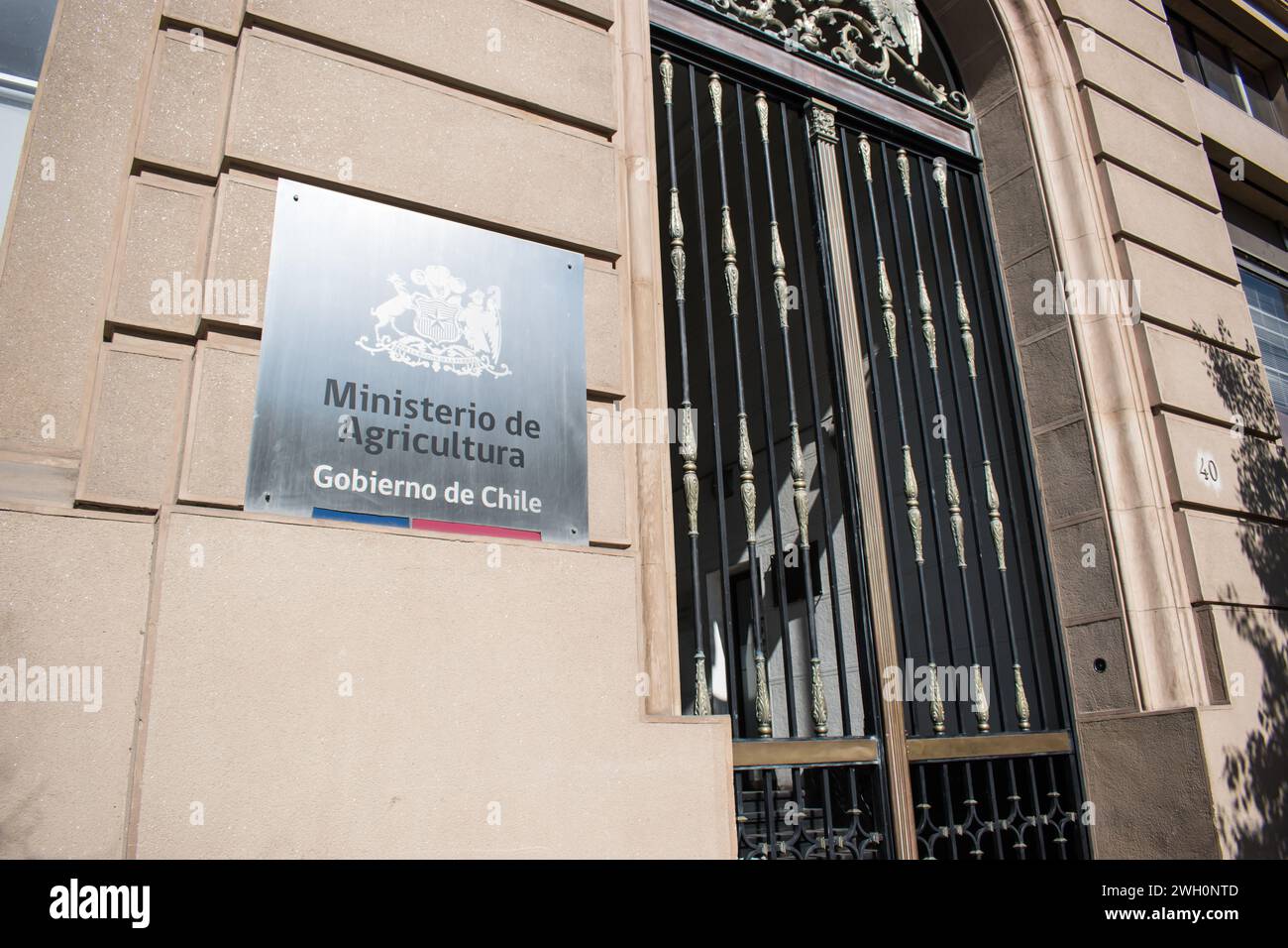 Facciata del Ministero dell'Agricoltura del Cile. Foto Stock