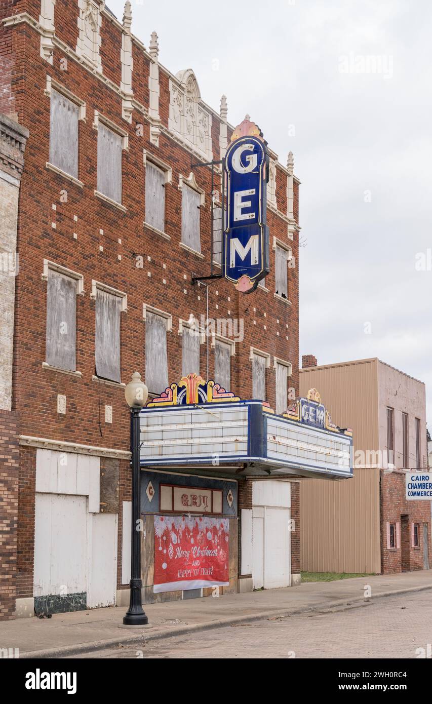 La città abbandonata di Cairo, Illinois Foto Stock