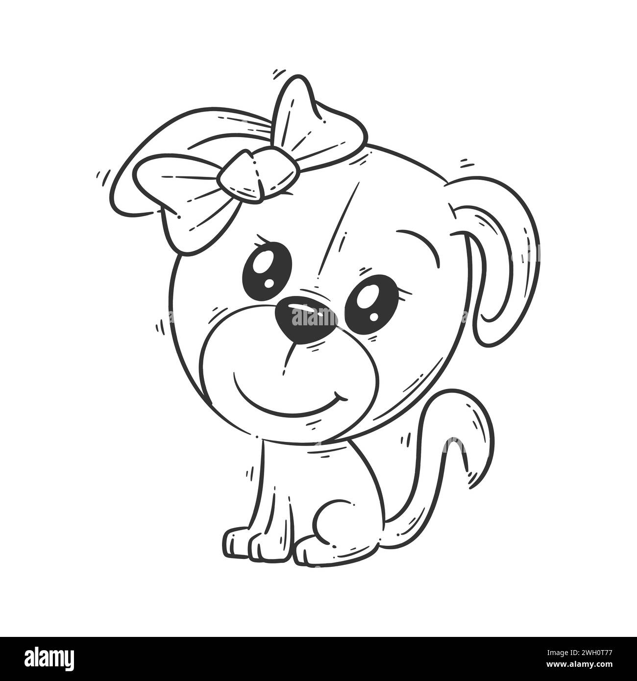 Carino vettore in stile cartoni animati per colorare Illustrazione Vettoriale